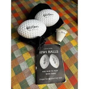 Vintage GolfCross New Zealand Kiwi Golf Balls Set w/ Satchel